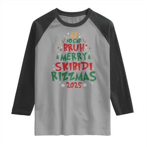 Funny Six Seven 67 Meme Christmas Tree Raglan Shirt Funny 6 7 Bruh Gen Alpha Slang Viral Meme TS10 Sport Gray Black Print Your Wear