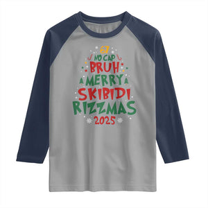 Funny Six Seven 67 Meme Christmas Tree Raglan Shirt Funny 6 7 Bruh Gen Alpha Slang Viral Meme TS10 Sport Gray Navy Print Your Wear