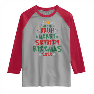 Funny Six Seven 67 Meme Christmas Tree Raglan Shirt Funny 6 7 Bruh Gen Alpha Slang Viral Meme TS10 Sport Gray Red Print Your Wear