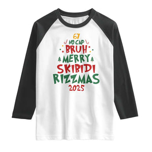 Funny Six Seven 67 Meme Christmas Tree Raglan Shirt Funny 6 7 Bruh Gen Alpha Slang Viral Meme TS10 White Black Print Your Wear