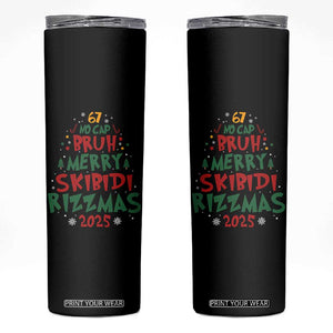 Funny Six Seven 67 Meme Christmas Tree Skinny Tumbler Funny 6 7 Bruh Gen Alpha Slang Viral Meme TS10 Black Print Your Wear