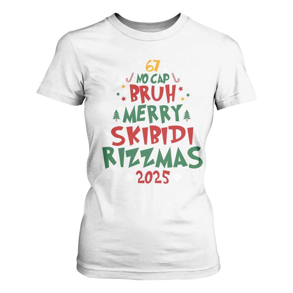 Funny Six Seven 67 Meme Christmas Tree T Shirt For Women Funny 6 7 Bruh Gen Alpha Slang Viral Meme TS10 White Print Your Wear