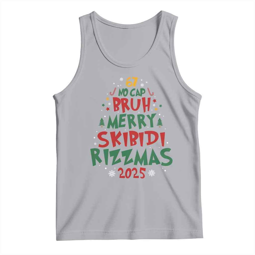 Funny Six Seven 67 Meme Christmas Tree Tank Top Funny 6 7 Bruh Gen Alpha Slang Viral Meme TS10 Athletic Heather Print Your Wear