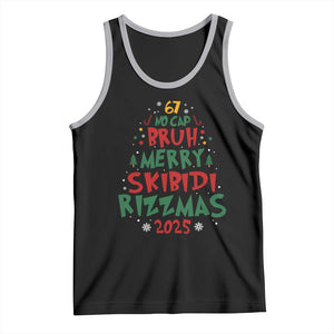 Funny Six Seven 67 Meme Christmas Tree Tank Top Funny 6 7 Bruh Gen Alpha Slang Viral Meme TS10 Black Athletic Heather Print Your Wear