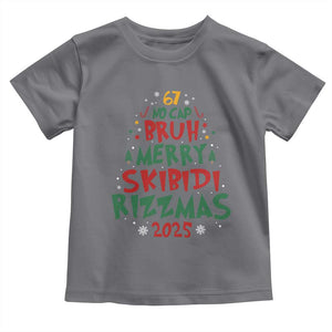 Funny Six Seven 67 Meme Christmas Tree Toddler T Shirt Funny 6 7 Bruh Gen Alpha Slang Viral Meme TS10 Charcoal Print Your Wear
