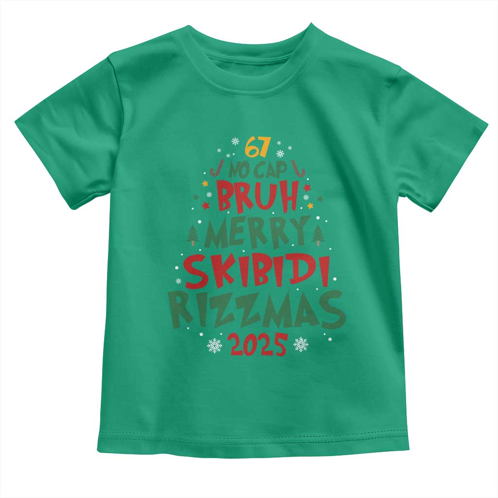 Funny Six Seven 67 Meme Christmas Tree Toddler T Shirt Funny 6 7 Bruh Gen Alpha Slang Viral Meme TS10 Irish Green Print Your Wear