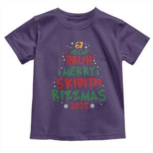Funny Six Seven 67 Meme Christmas Tree Toddler T Shirt Funny 6 7 Bruh Gen Alpha Slang Viral Meme TS10 Purple Print Your Wear