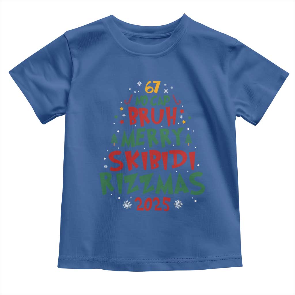 Funny Six Seven 67 Meme Christmas Tree Toddler T Shirt Funny 6 7 Bruh Gen Alpha Slang Viral Meme TS10 Royal Blue Print Your Wear