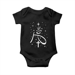 Jesus Christmas Tree Baby Onesie Christian Faith TS10 Black Print Your Wear