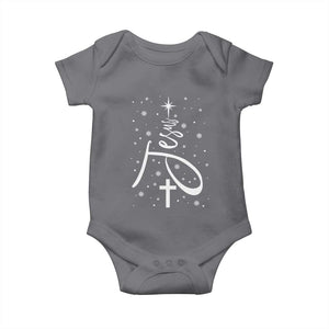 Jesus Christmas Tree Baby Onesie Christian Faith TS10 Charcoal Print Your Wear