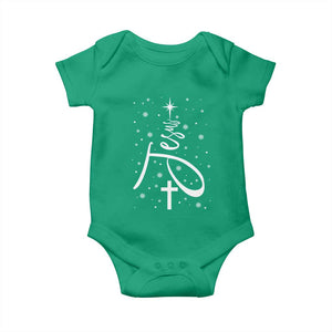 Jesus Christmas Tree Baby Onesie Christian Faith TS10 Irish Green Print Your Wear