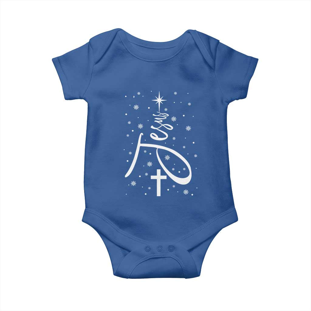 Jesus Christmas Tree Baby Onesie Christian Faith TS10 Royal Blue Print Your Wear