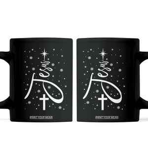 Jesus Christmas Tree Coffee Mug Christian Faith TS10 Black Print Your Wear