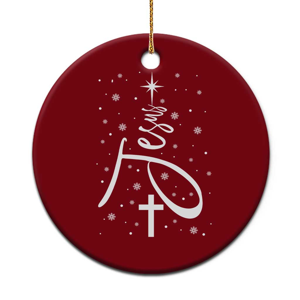 Jesus Christmas Tree Ceramic Ornament Christian Faith TS10 1pc Red Print Your Wear