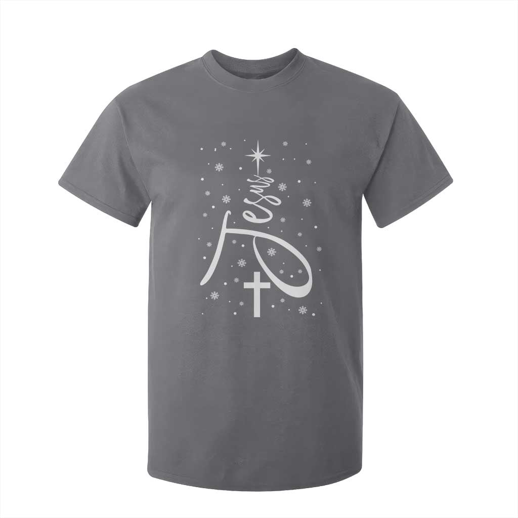 Jesus Christmas Tree T Shirt For Kid Christian Faith TS10 Charcoal Print Your Wear