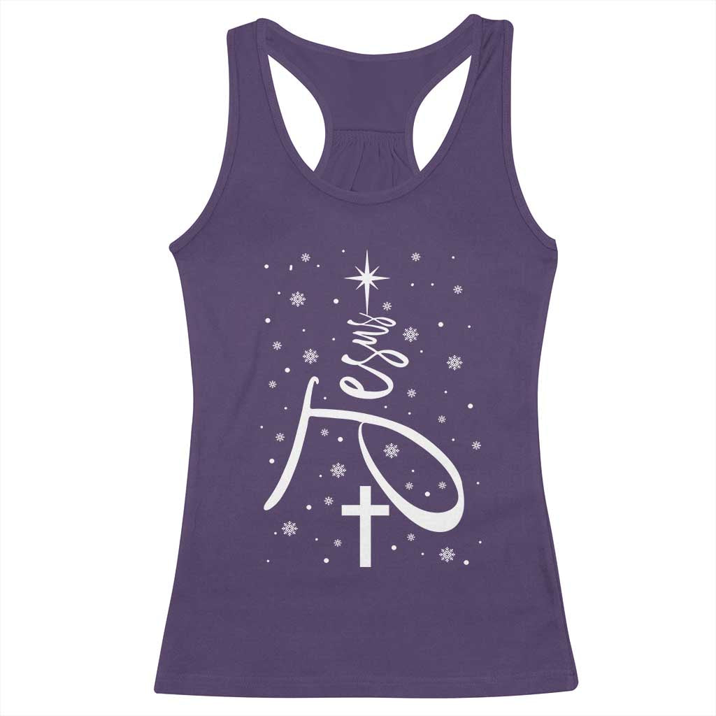Jesus Christmas Tree Racerback Tank Top Christian Faith TS10 Purple Print Your Wear