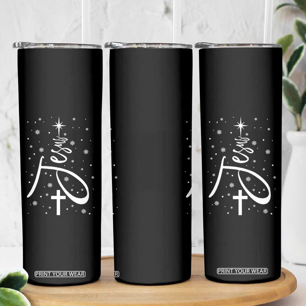 Jesus Christmas Tree Skinny Tumbler Christian Faith TS10 Print Your Wear