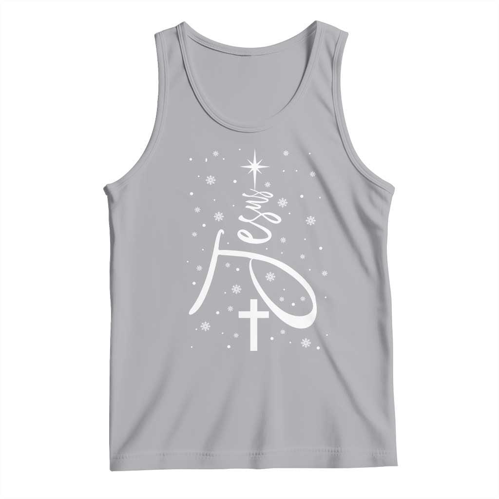 Jesus Christmas Tree Tank Top Christian Faith TS10 Athletic Heather Print Your Wear