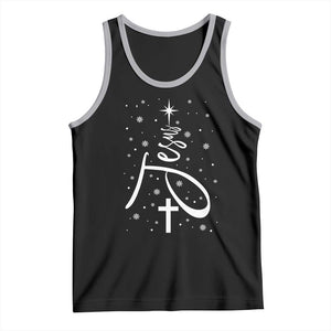 Jesus Christmas Tree Tank Top Christian Faith TS10 Black Athletic Heather Print Your Wear