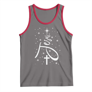 Jesus Christmas Tree Tank Top Christian Faith TS10 Deep Heather Red Print Your Wear