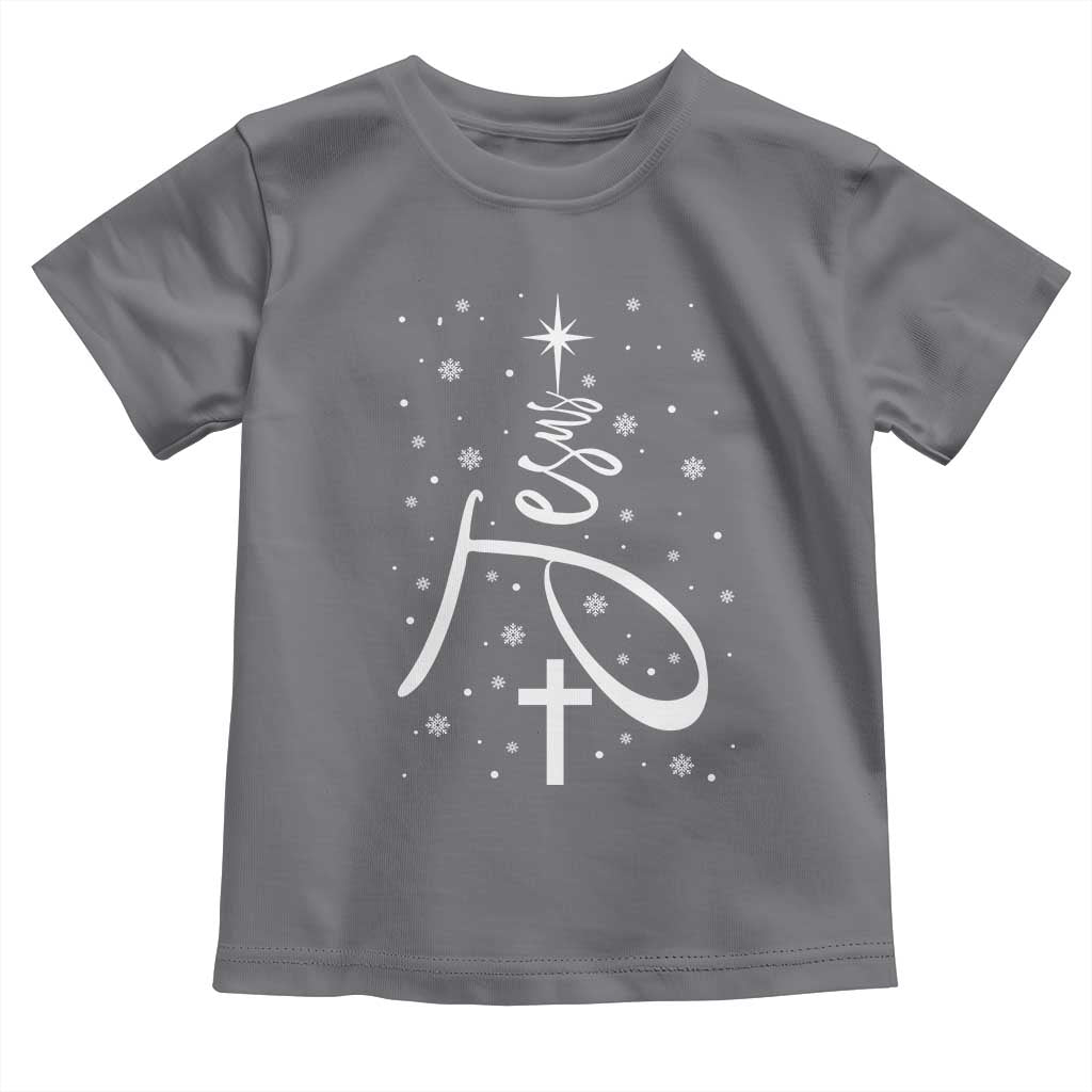 Jesus Christmas Tree Toddler T Shirt Christian Faith TS10 Charcoal Print Your Wear