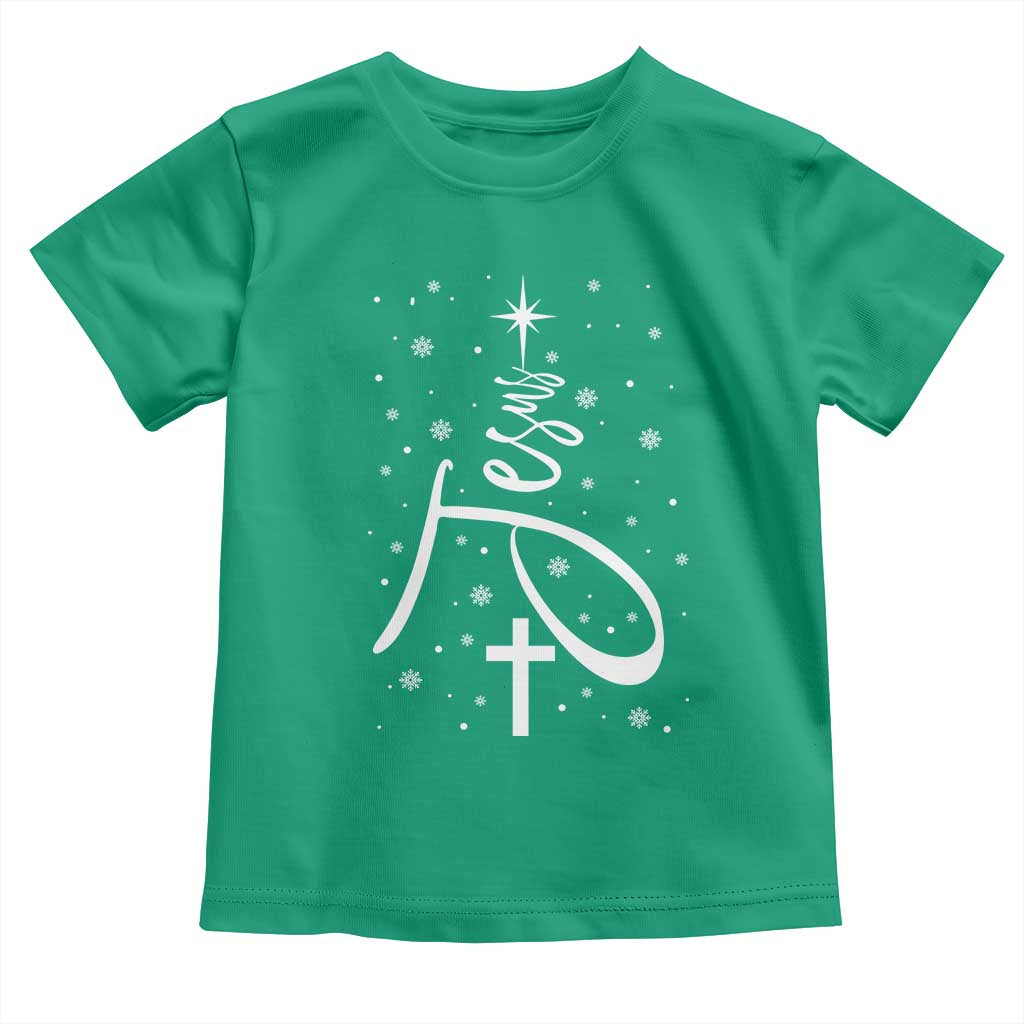 Jesus Christmas Tree Toddler T Shirt Christian Faith TS10 Irish Green Print Your Wear