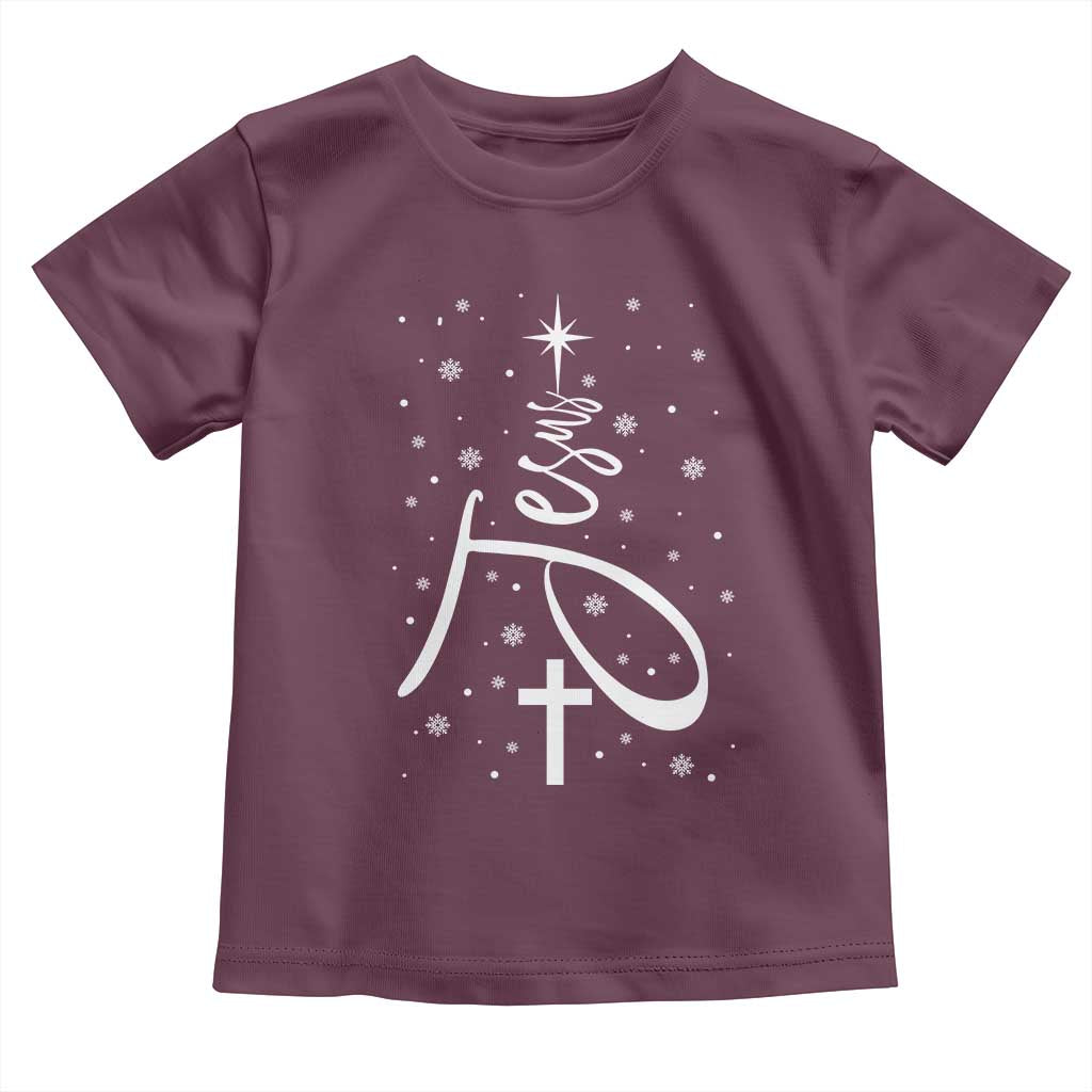 Jesus Christmas Tree Toddler T Shirt Christian Faith TS10 Maroon Print Your Wear