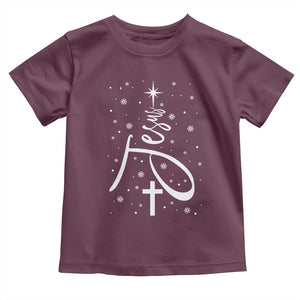 Jesus Christmas Tree Toddler T Shirt Christian Faith TS10 Maroon Print Your Wear