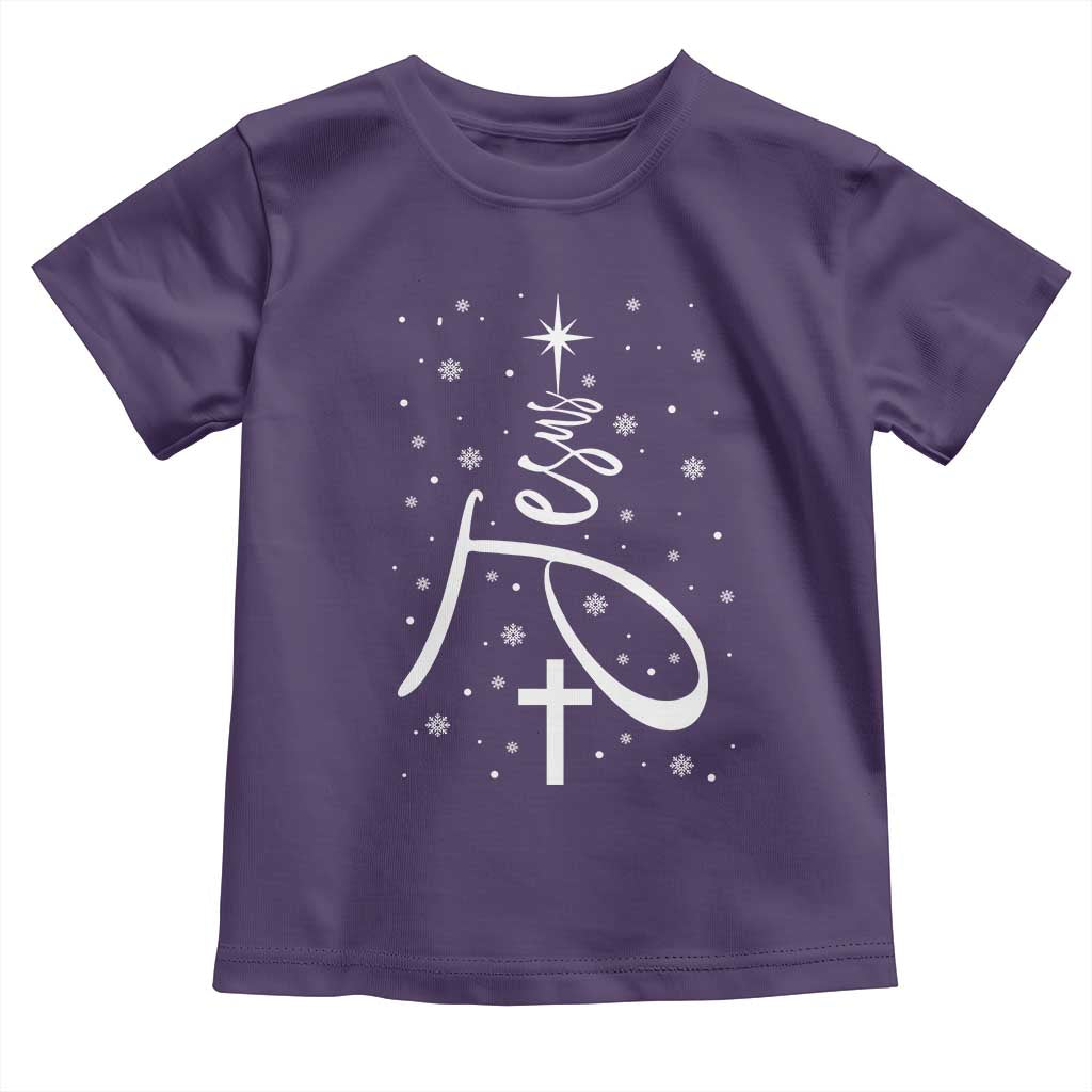 Jesus Christmas Tree Toddler T Shirt Christian Faith TS10 Purple Print Your Wear