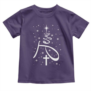 Jesus Christmas Tree Toddler T Shirt Christian Faith TS10 Purple Print Your Wear