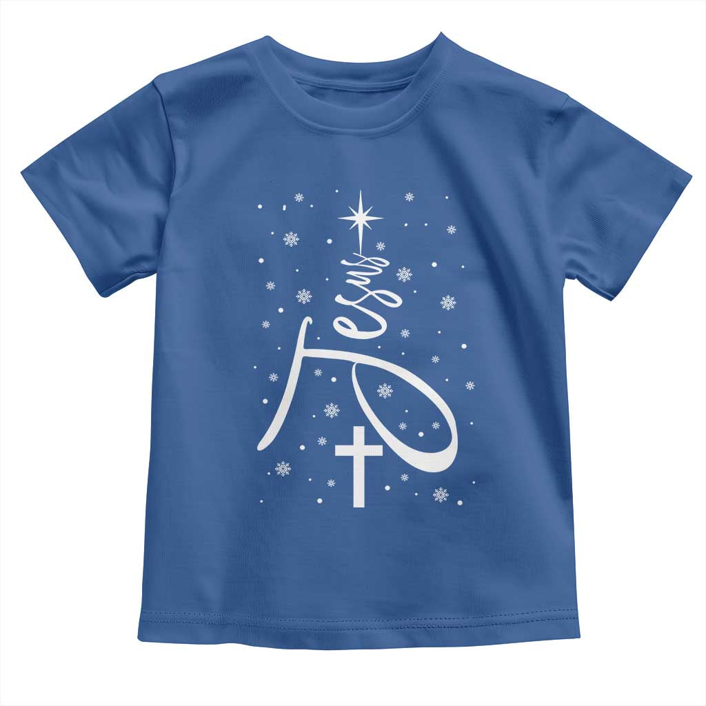 Jesus Christmas Tree Toddler T Shirt Christian Faith TS10 Royal Blue Print Your Wear