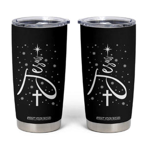 Jesus Christmas Tree Tumbler Cup Christian Faith TS10 Black Print Your Wear