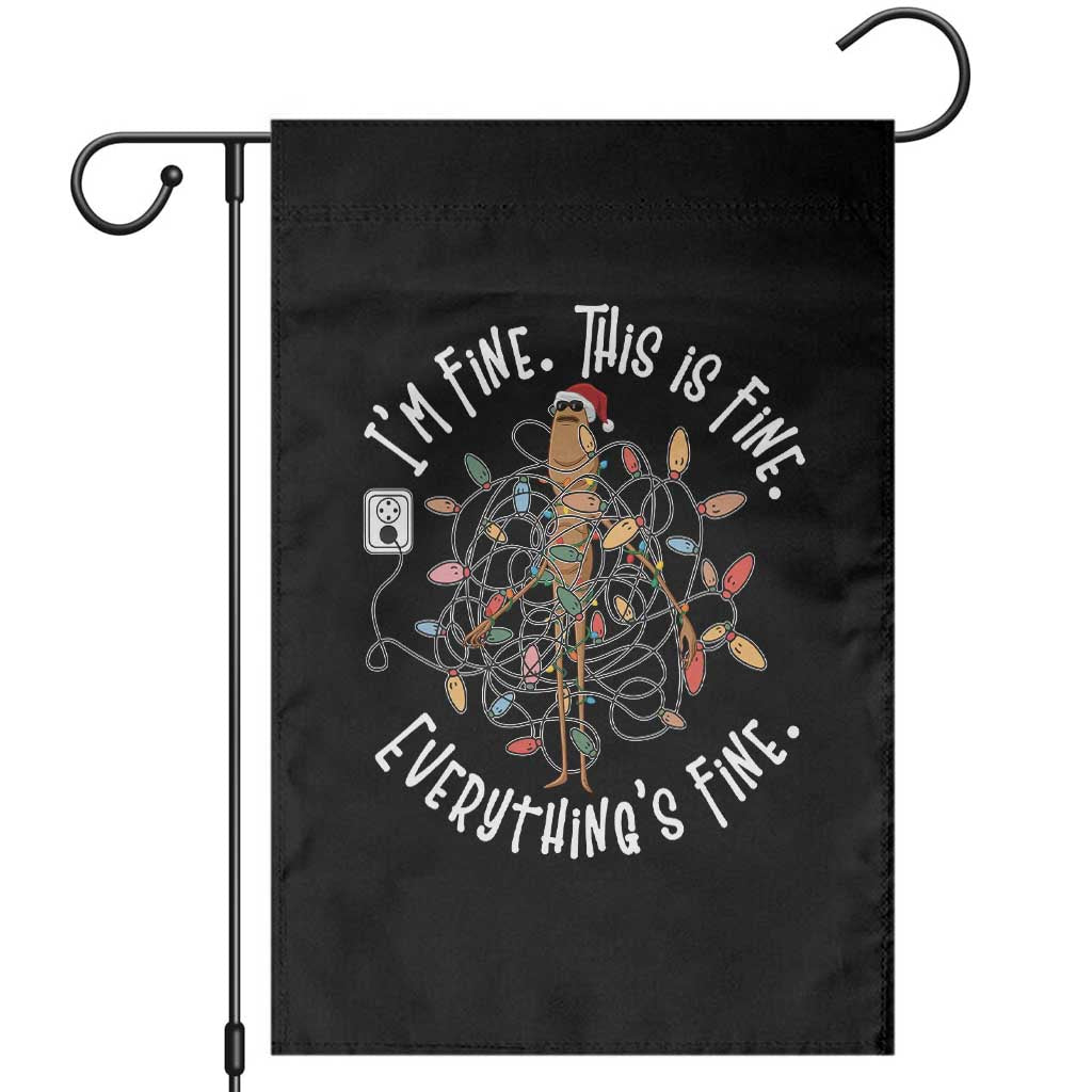 Marcus The Worm Christmas Garden Flag I'm Fine Everything Is Fine School Counselor Mental Health TS10 Black Print Your Wear