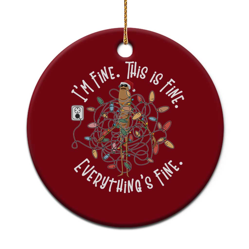 Marcus The Worm Christmas Ceramic Ornament I'm Fine Everything Is Fine School Counselor Mental Health TS10 1pc Red Print Your Wear