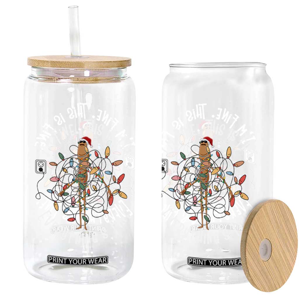 Marcus The Worm Christmas Glass Can I'm Fine Everything Is Fine School Counselor Mental Health TS10 Print Your Wear