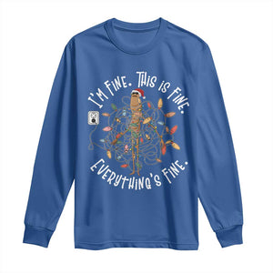 Marcus The Worm Christmas Long Sleeve Shirt I'm Fine Everything Is Fine School Counselor Mental Health TS10 Royal Blue Print Your Wear