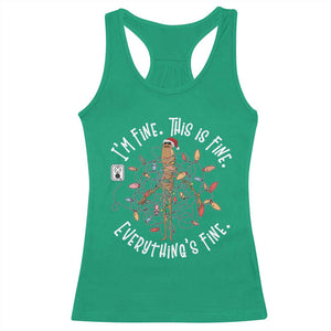 Marcus The Worm Christmas Racerback Tank Top I'm Fine Everything Is Fine School Counselor Mental Health TS10 Irish Green Print Your Wear