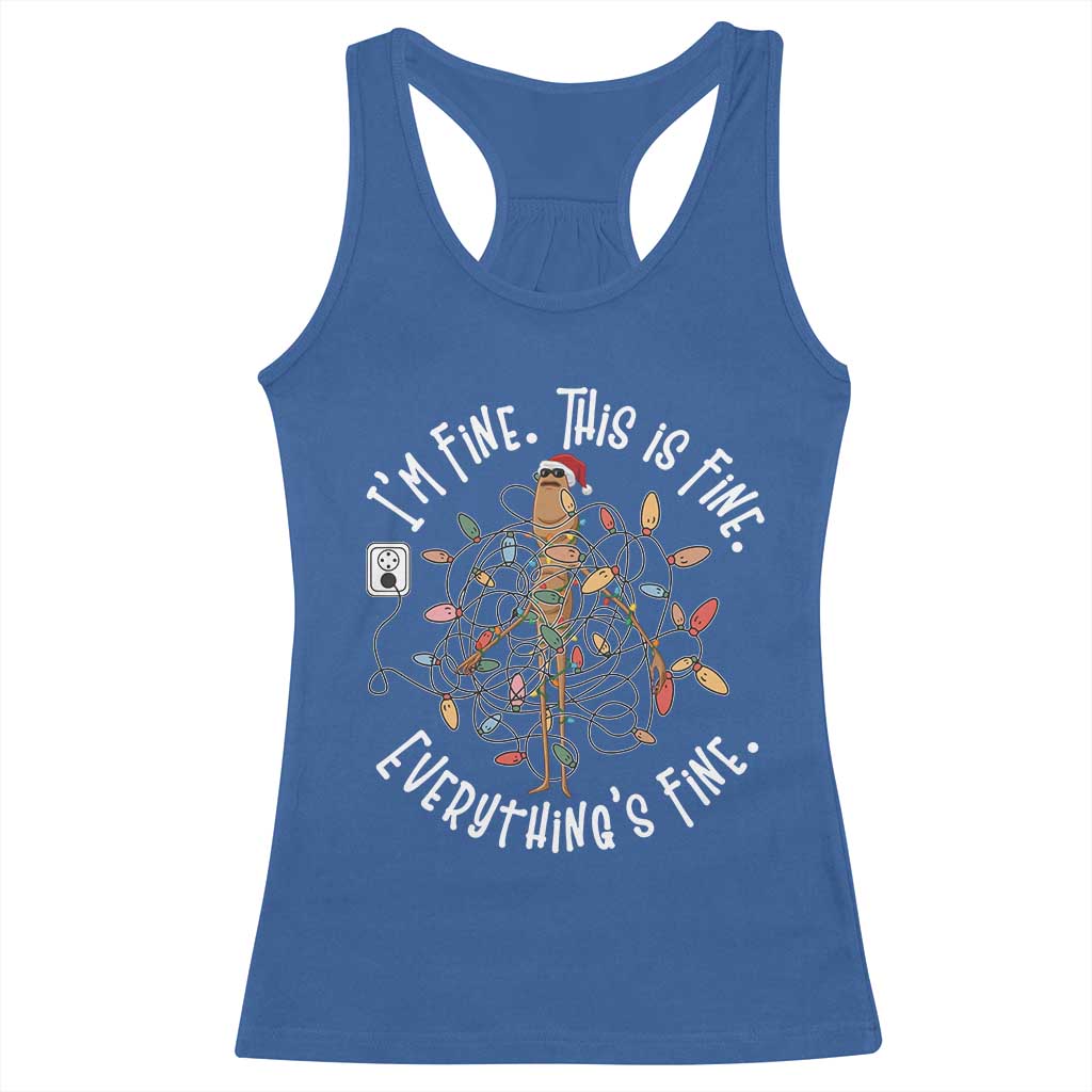 Marcus The Worm Christmas Racerback Tank Top I'm Fine Everything Is Fine School Counselor Mental Health TS10 Royal Blue Print Your Wear