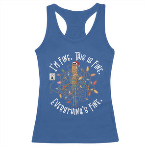 Marcus The Worm Christmas Racerback Tank Top I'm Fine Everything Is Fine School Counselor Mental Health TS10 Royal Blue Print Your Wear