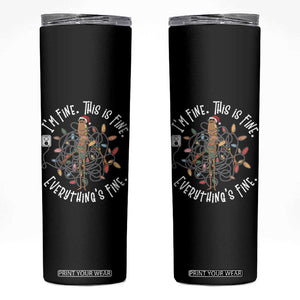Marcus The Worm Christmas Skinny Tumbler I'm Fine Everything Is Fine School Counselor Mental Health TS10 Black Print Your Wear