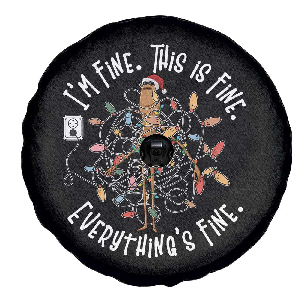 Marcus The Worm Christmas Spare Tire Cover I'm Fine Everything Is Fine School Counselor Mental Health TS10 Print Your Wear