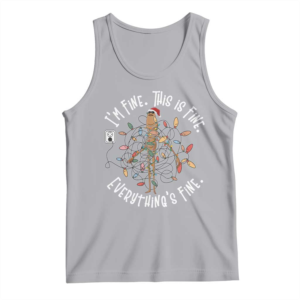 Marcus The Worm Christmas Tank Top I'm Fine Everything Is Fine School Counselor Mental Health TS10 Athletic Heather Print Your Wear