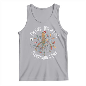 Marcus The Worm Christmas Tank Top I'm Fine Everything Is Fine School Counselor Mental Health TS10 Athletic Heather Print Your Wear