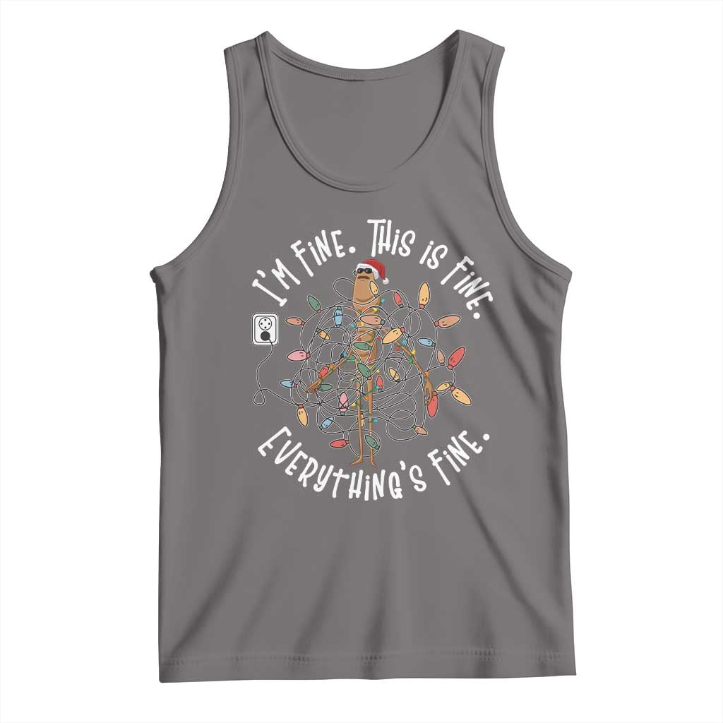 Marcus The Worm Christmas Tank Top I'm Fine Everything Is Fine School Counselor Mental Health TS10 Deep Heather Print Your Wear