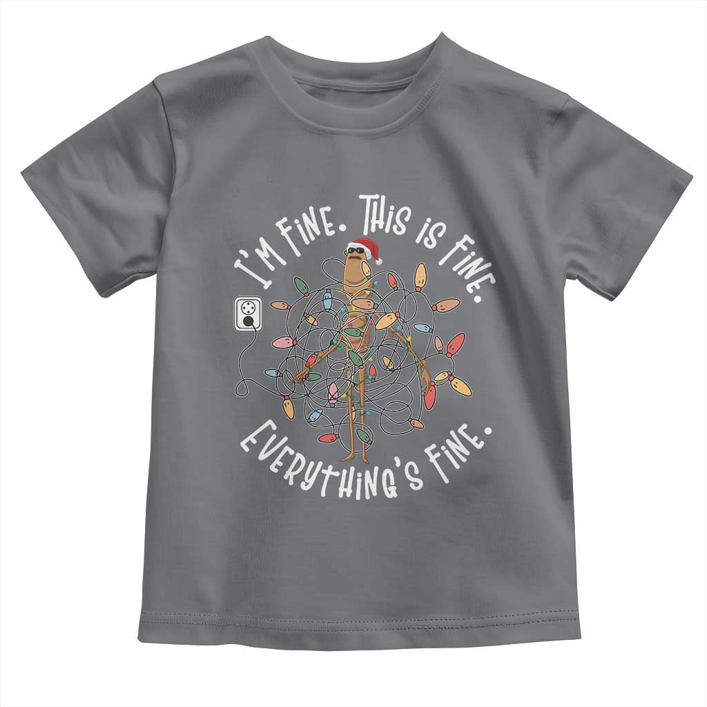 Marcus The Worm Christmas Toddler T Shirt I'm Fine Everything Is Fine School Counselor Mental Health TS10 Charcoal Print Your Wear