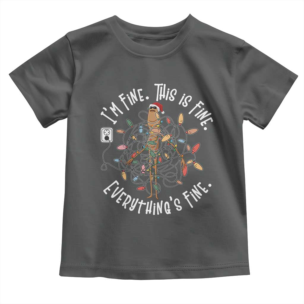 Marcus The Worm Christmas Toddler T Shirt I'm Fine Everything Is Fine School Counselor Mental Health TS10 Dark Heather Print Your Wear