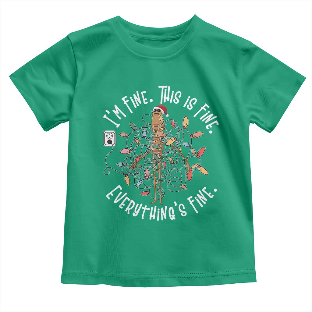 Marcus The Worm Christmas Toddler T Shirt I'm Fine Everything Is Fine School Counselor Mental Health TS10 Irish Green Print Your Wear