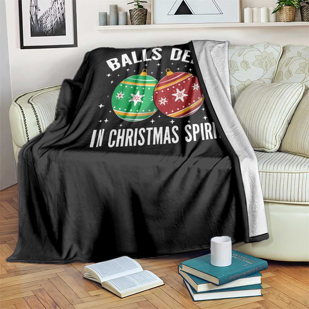 Funny Dirty Christmas Throw Blanket Rude Adult Humor Balls Deep Into Christmas Spirit TS10 Print Your Wear
