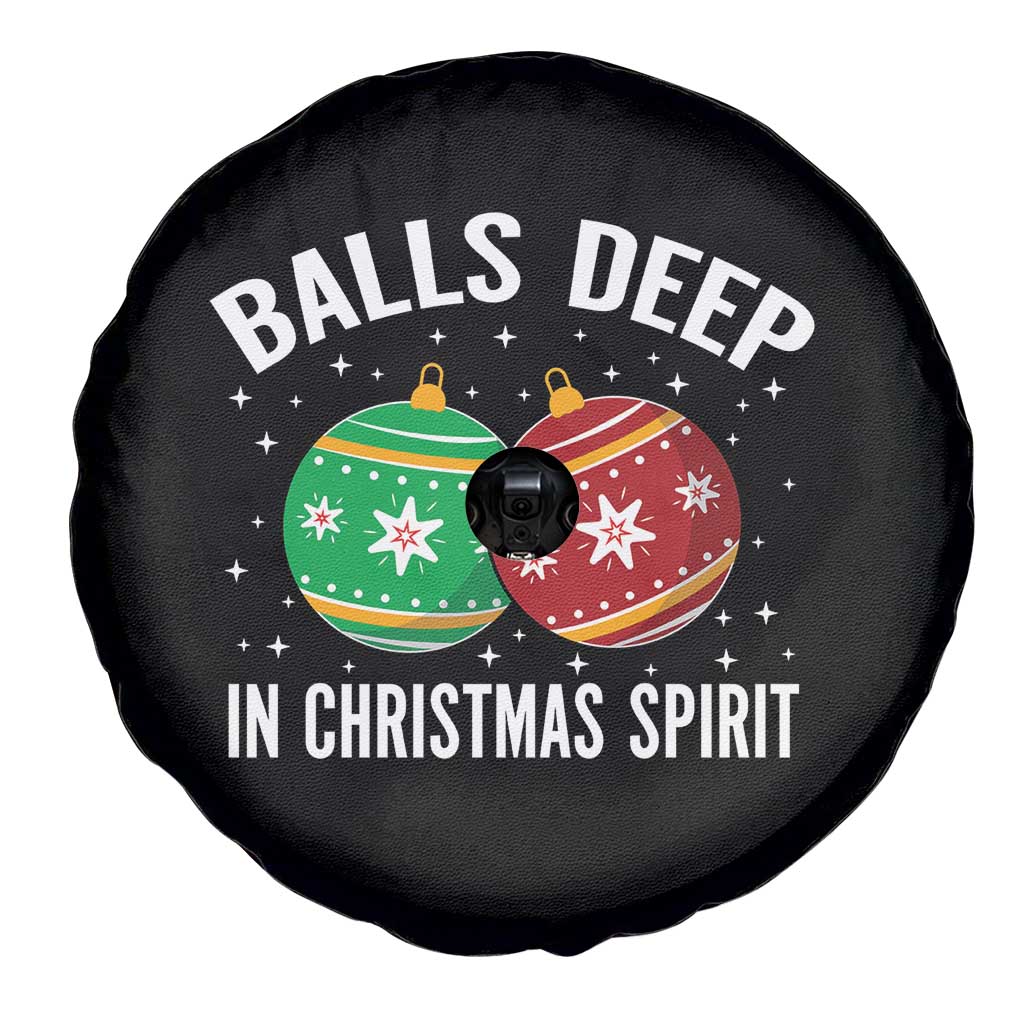 Funny Dirty Christmas Spare Tire Cover Rude Adult Humor Balls Deep Into Christmas Spirit TS10 Print Your Wear