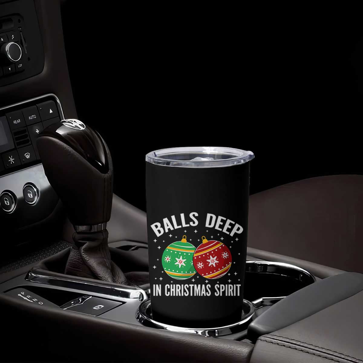 Funny Dirty Christmas Tumbler Cup Rude Adult Humor Balls Deep Into Christmas Spirit TS10 Print Your Wear